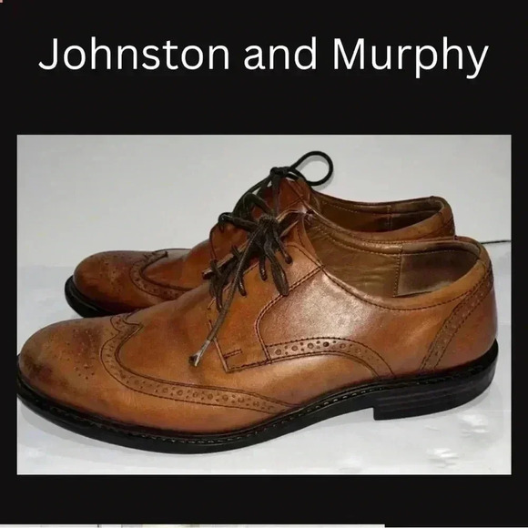Johnston and Murphy Mens Brown Wingtip 👞 shoes - Picture 2 of 10